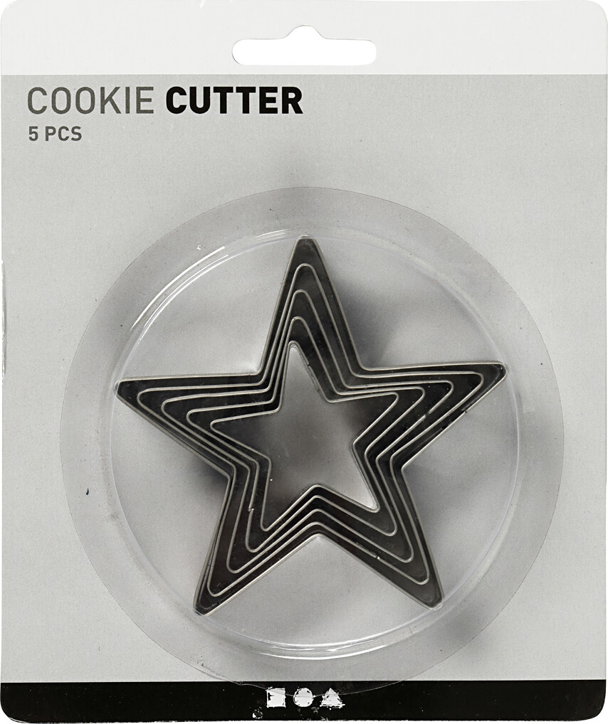 Stjerne Udstikkere - H 8 Cm - 5 Stk
