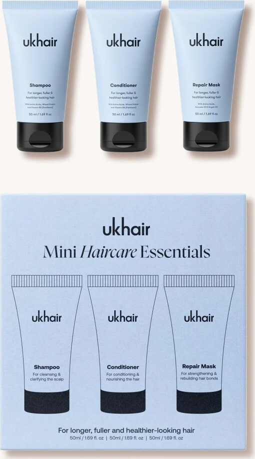 Uklash - Ukhair Mini Haircare Essentials - 3-I-1 Hårplejesæt