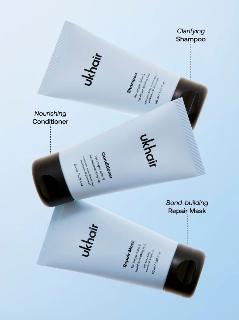 Uklash - Ukhair Mini Haircare Essentials - 3-I-1 Hårplejesæt