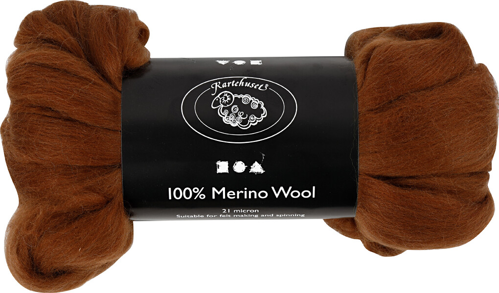 Merino Uld Garn - Tykkelse 21 My - Brun - 100 G