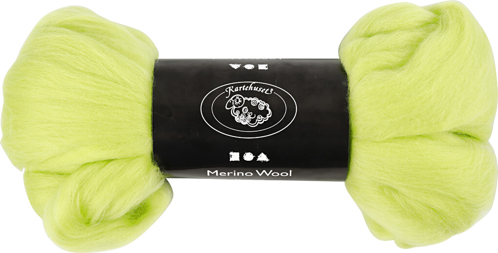 Merino Uld Garn - Tykkelse 21 My - Limegrøn - 100 G