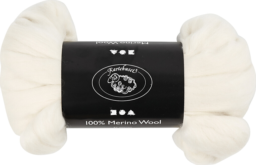 Merino Uld Garn - Tykkelse 21 My - Råhvid - 100 G