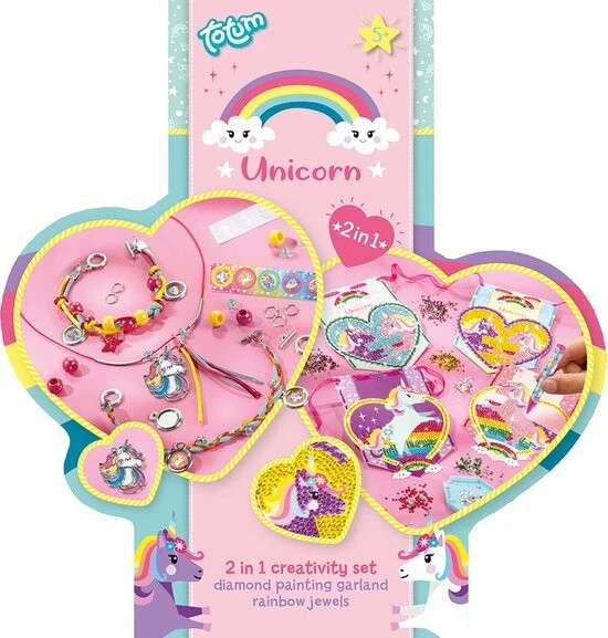 Totum - Unicorn 2-In-1 Creativity - Diamond Painting Smykkesæt