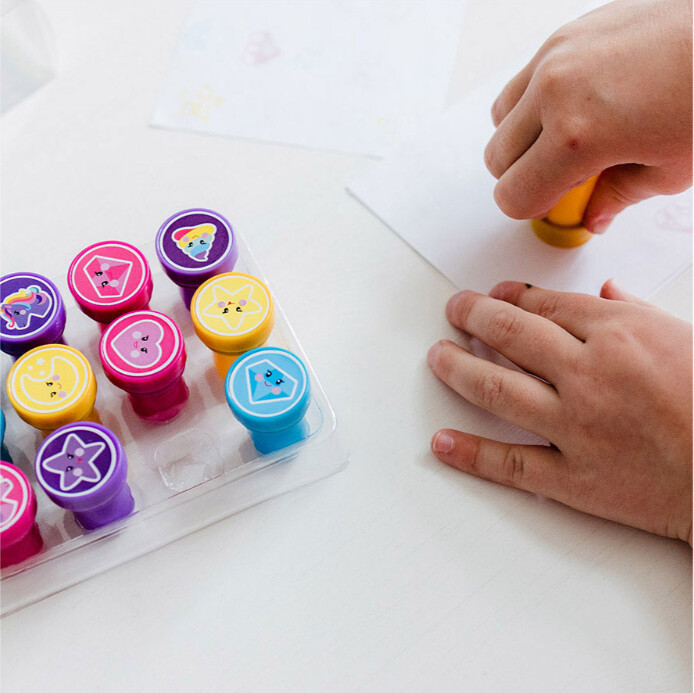 Enhjørning Stempelsæt Til Børn - 12 Stempler