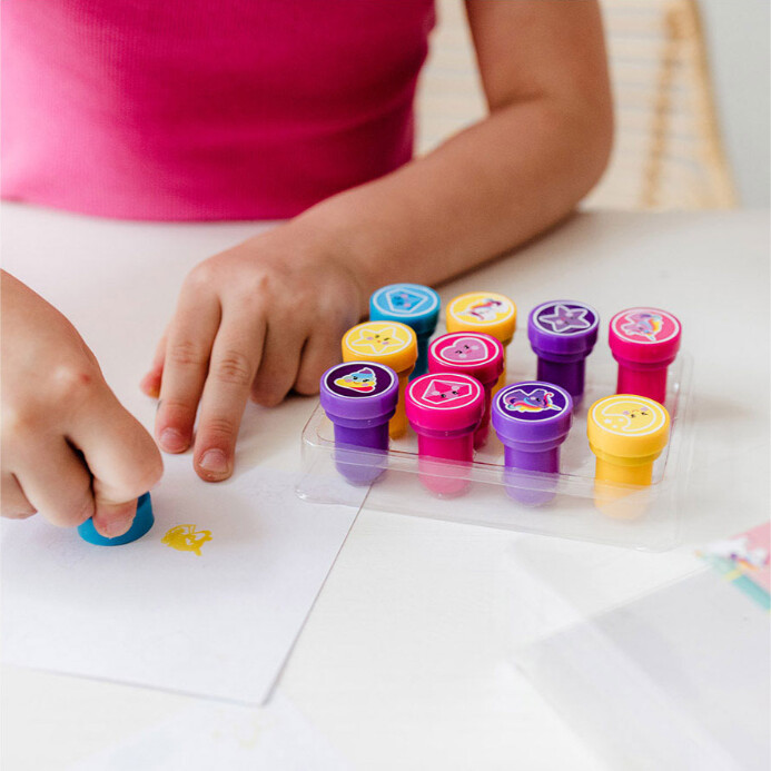 Enhjørning Stempelsæt Til Børn - 12 Stempler