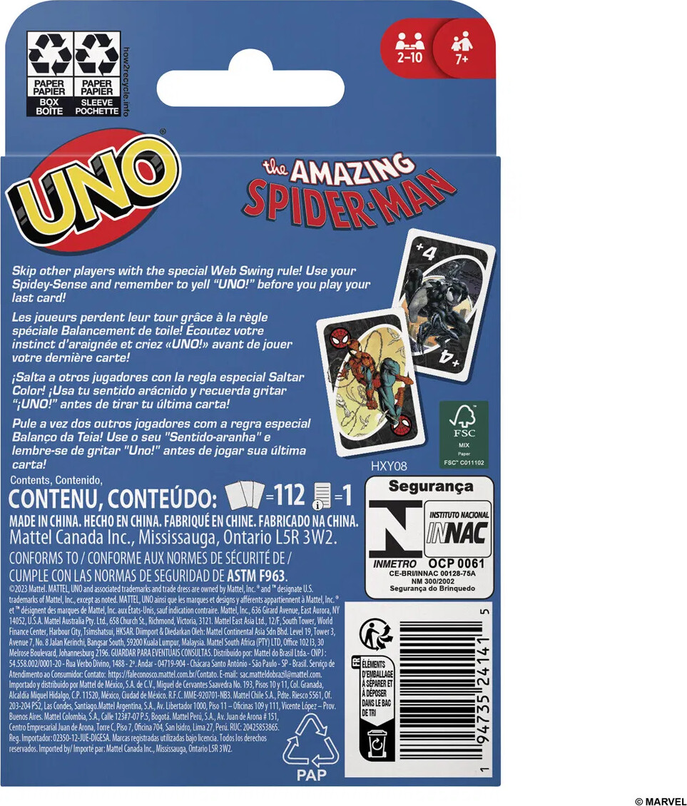 Uno Spider-Man - Kortspil - Mattel Hxy08