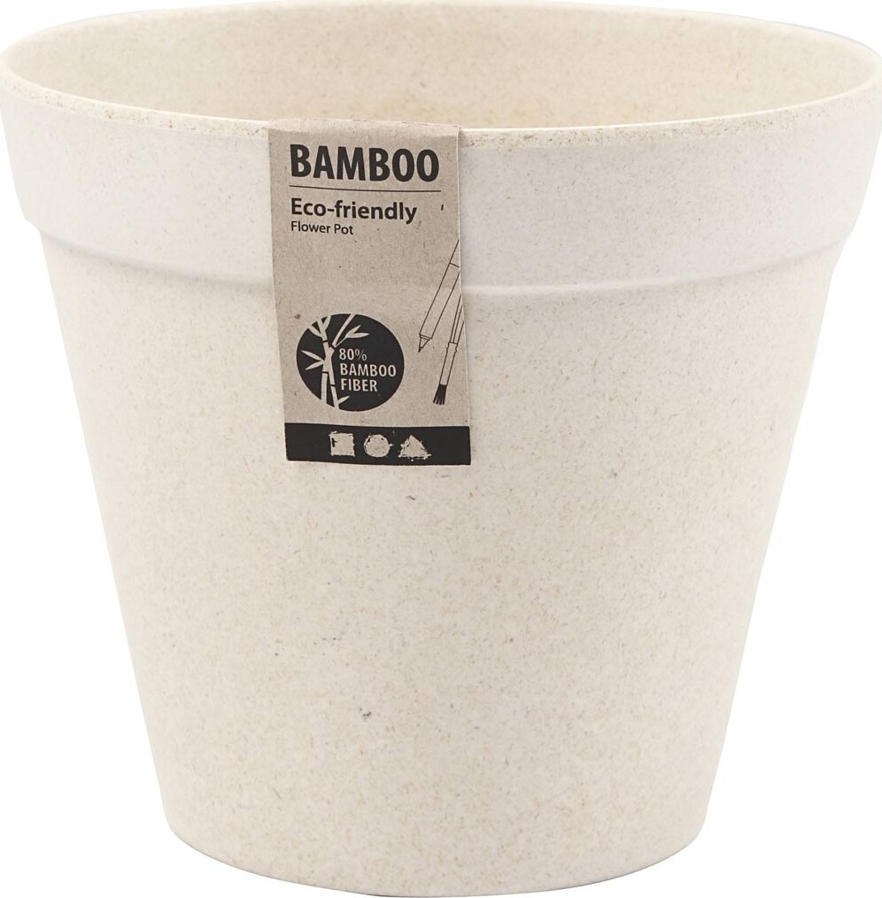 Urtepotteskjuler - Bambusfibre - H 13 5 Cm - Ø 15 2 Cm - 1 Stk