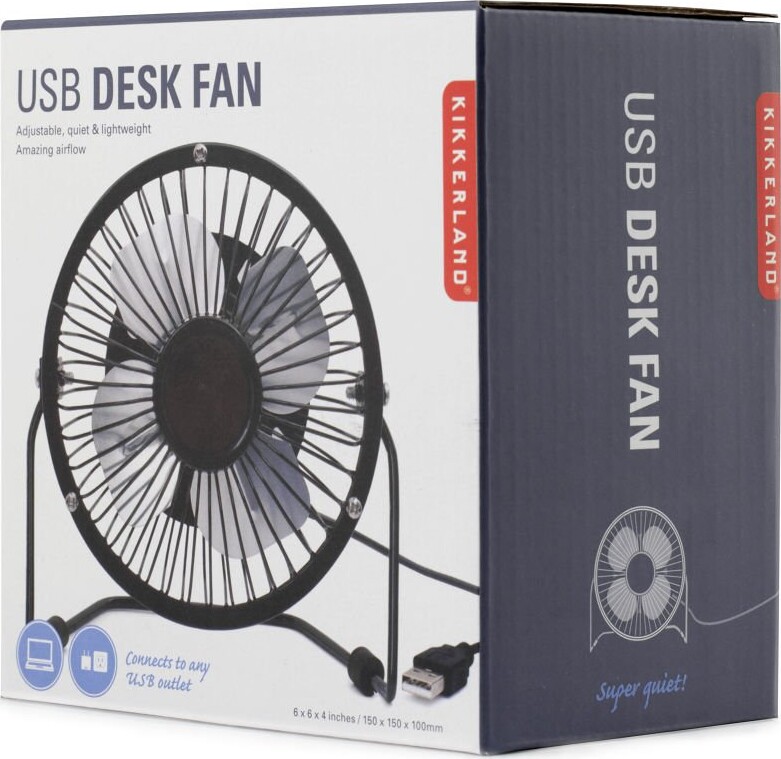 Mini Usb Ventilator - Kikkerland - Sort - 15 Cm