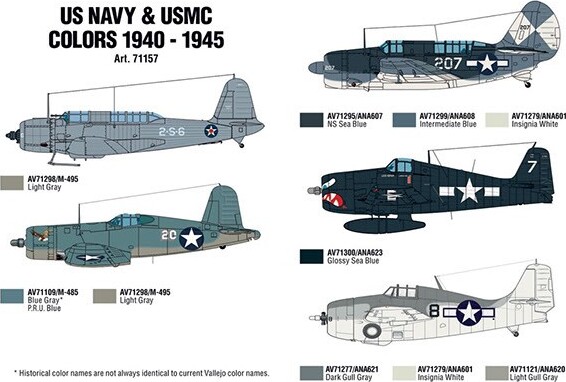 Vallejo - Model Air Maling - Us Navy Usmc 1940-45 - 8X17 Ml