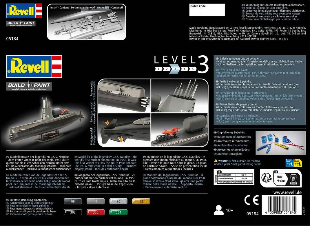 Revell - Uss Nautilus - Byggesæt - 1 300 - 05184