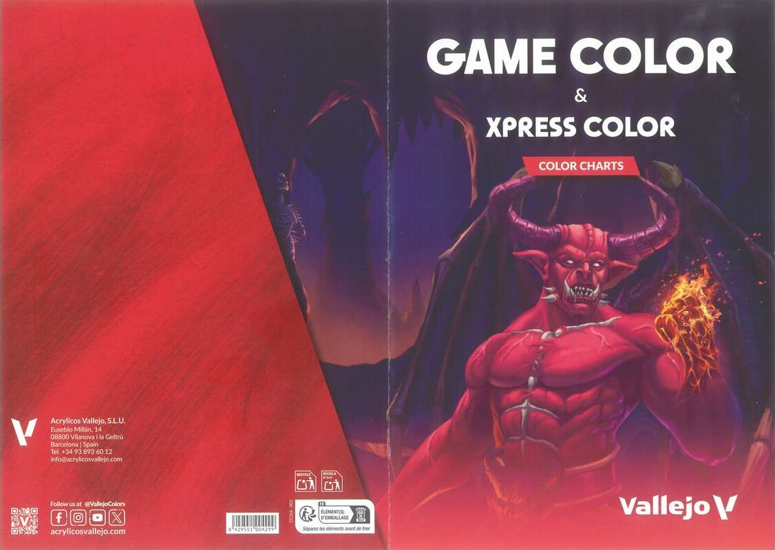 Vallejo Cc266 - Game Color Og Xpress Color Chart - Farvekort