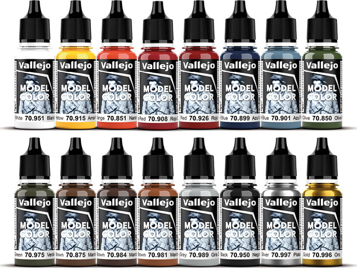 Vallejo - Maling Sæt Til Modelhobby - Folkstone Basic - 16 Farver