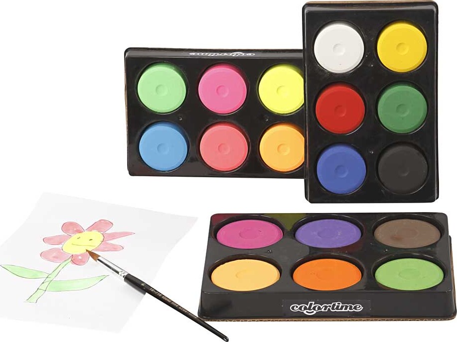 Vandfarve Blokke Sæt - H 19 Mm - Ø 57 Mm - Suppleringsfarver