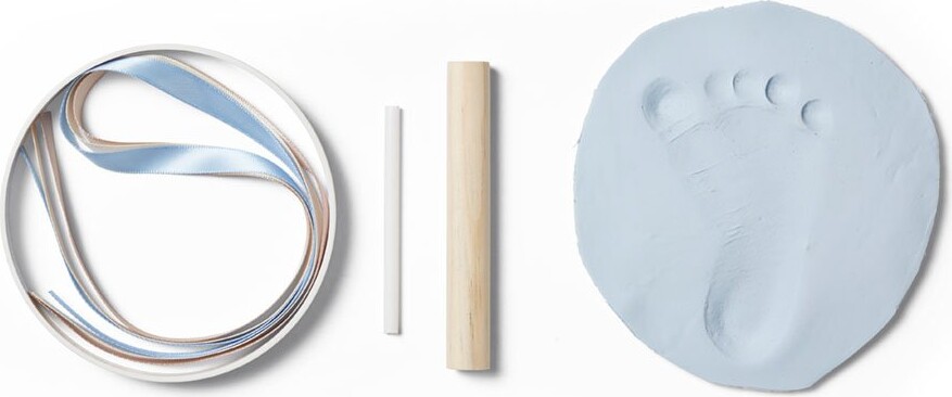 Vanilla Copenhagen - Hånd Og Fodaftryk Ler Ophæng - Blå - Ø11 Cm