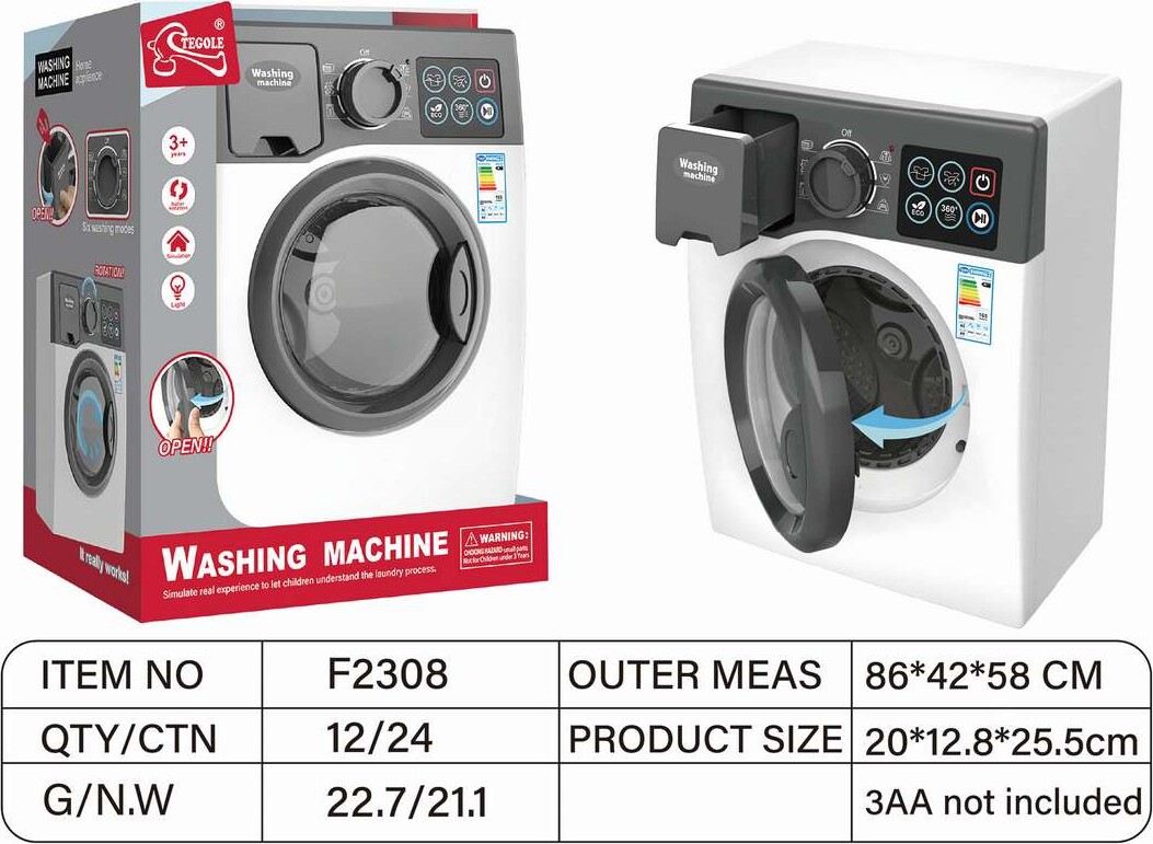Legetøjs Vaskemaskine - Elektrisk - Tegole
