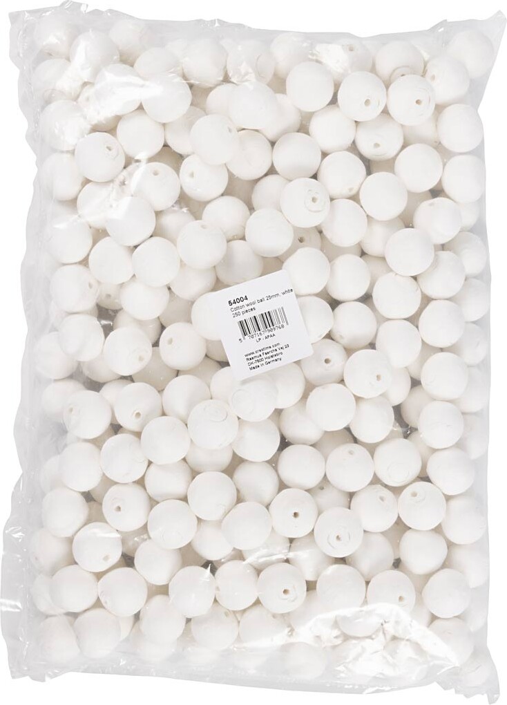 Vatkugler - Ø 25 Mm - Hvid - 250 Stk