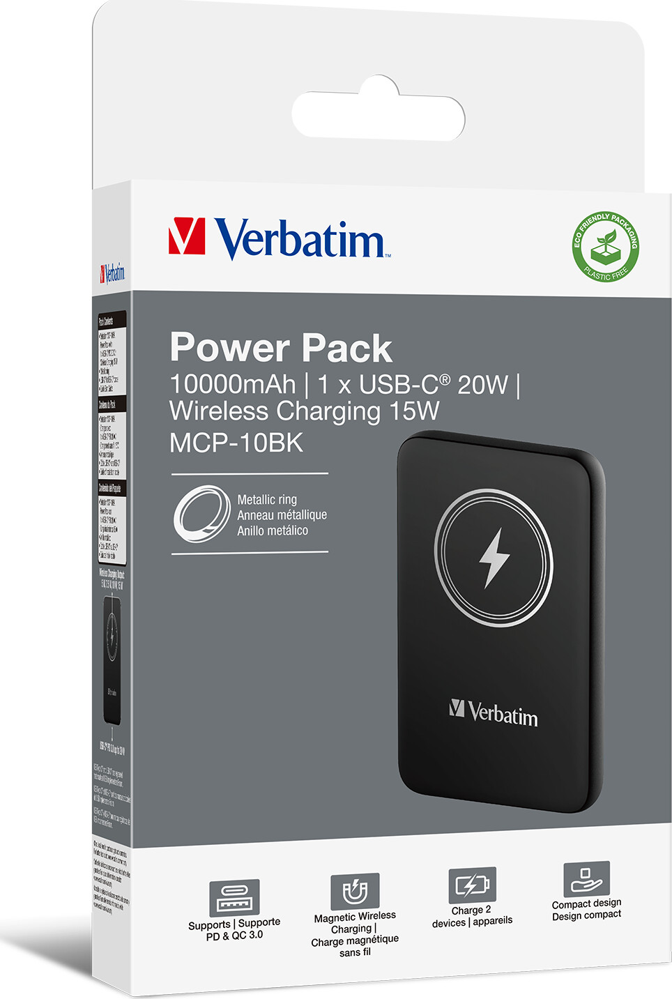 Verbatim - Charge N Go Magnetisk Trådløs Powerbank 10000