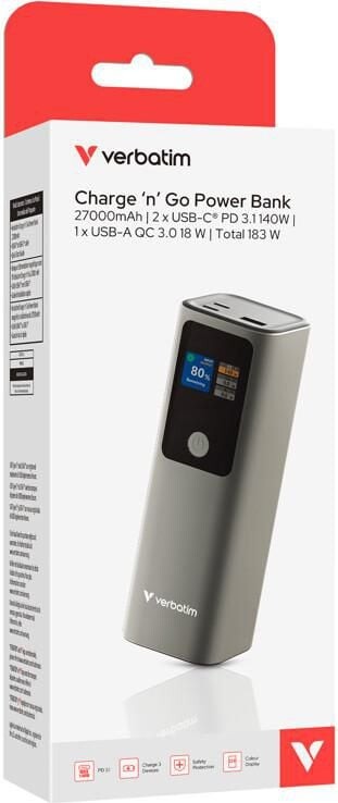 Verbatim - Charge N Go Power Bank 27000Mah 183W