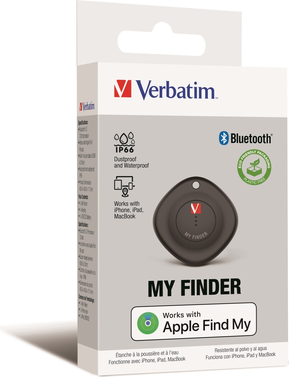 Verbatim - My Finder Bluetooth Tracker Black 1-Pack