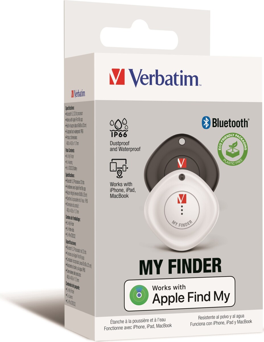 Verbatim - My Finder Bluetooth Tracker Blackwhite 2-Pack