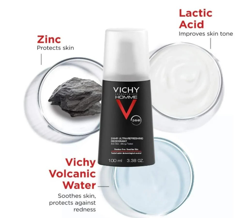 Vichy Homme Deodorant Spray - 100 Ml