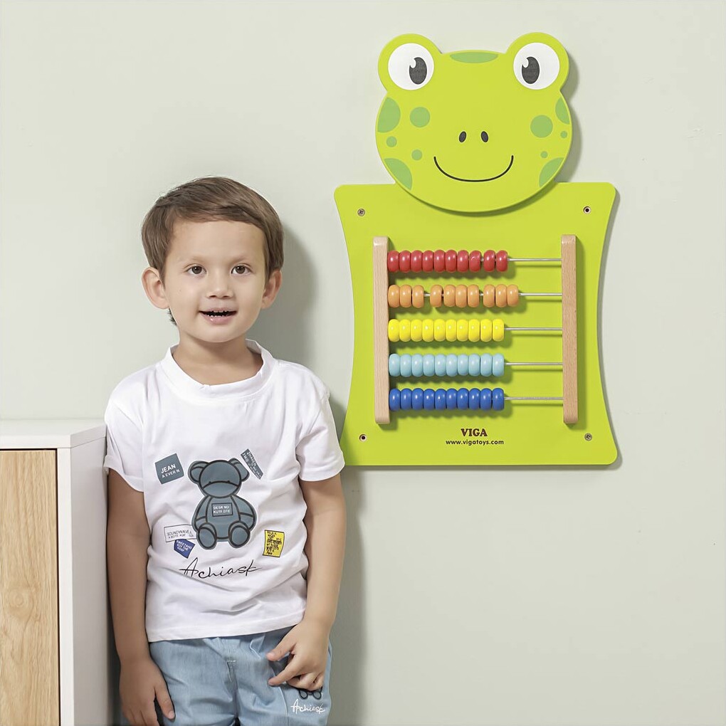 Viga - Aktivitetstavle Til Væg - Kugleramme - Frø - 36X55X4 5 Cm