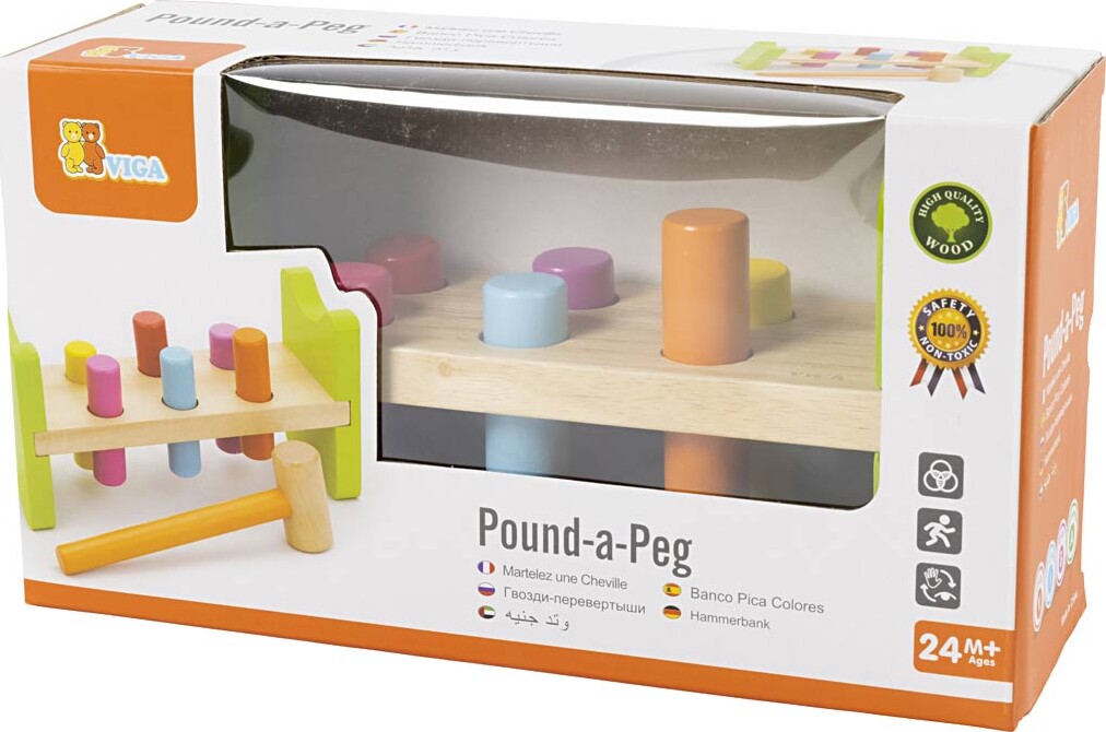 Hammerbræt Til Børn - 6 Pinde - Træ - Viga