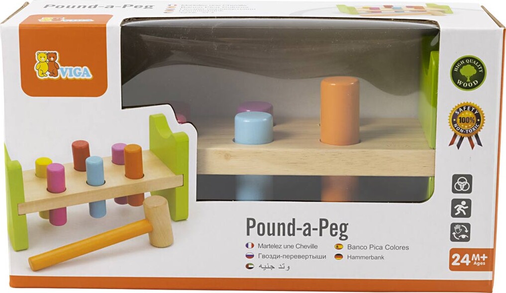 Hammerbræt Til Børn - 6 Pinde - Træ - Viga