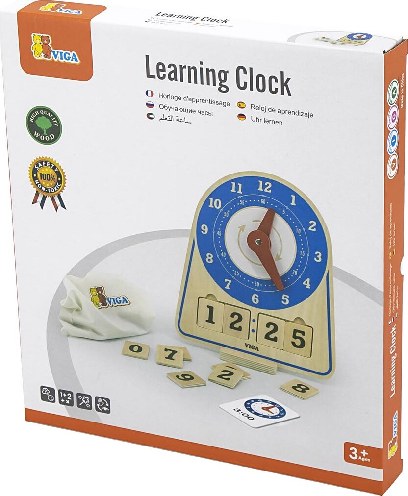 Lær Klokken Læringslegetøj - Analogt Og Digitalt - Viga