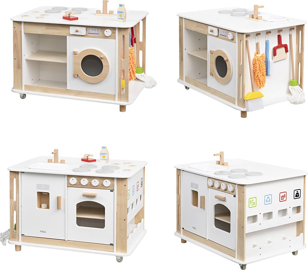 Viga Legekøkken I Træ - 60X80X56 Cm - 30 Dele