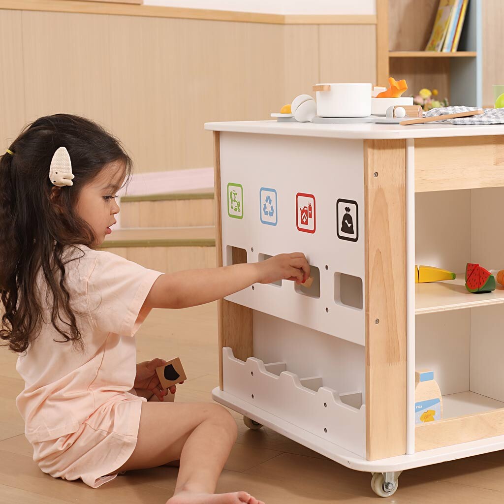 Viga Legekøkken I Træ - 60X80X56 Cm - 30 Dele