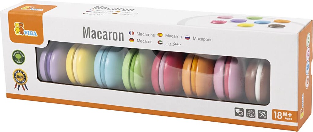 Viga - Legemad I Træ Med Velcro - Macarons - 8 Stk