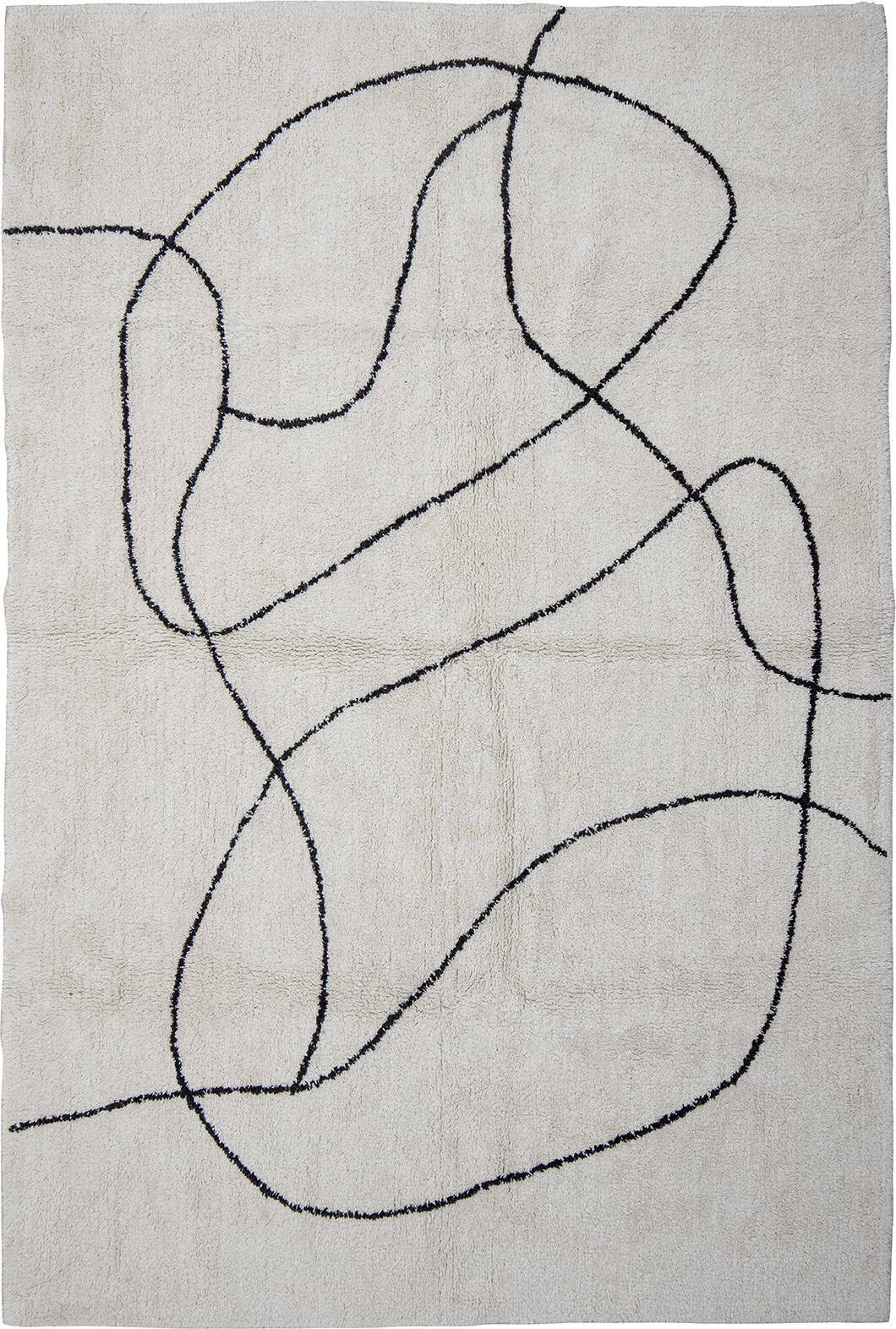 Bloomingville - Viga Tæppe - Hvid - Bomuld - 120X180 Cm