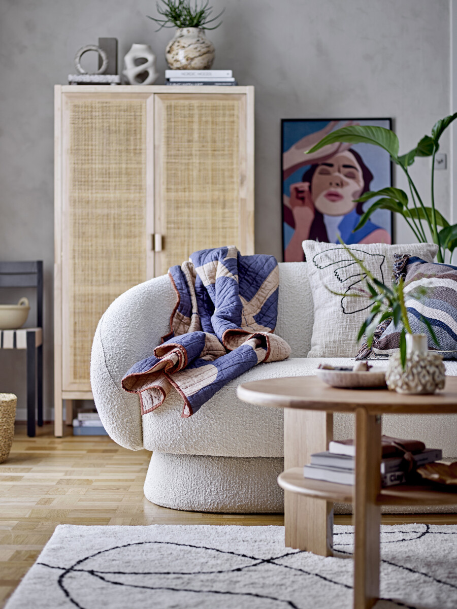 Bloomingville - Viga Tæppe - Hvid - Bomuld - 120X180 Cm