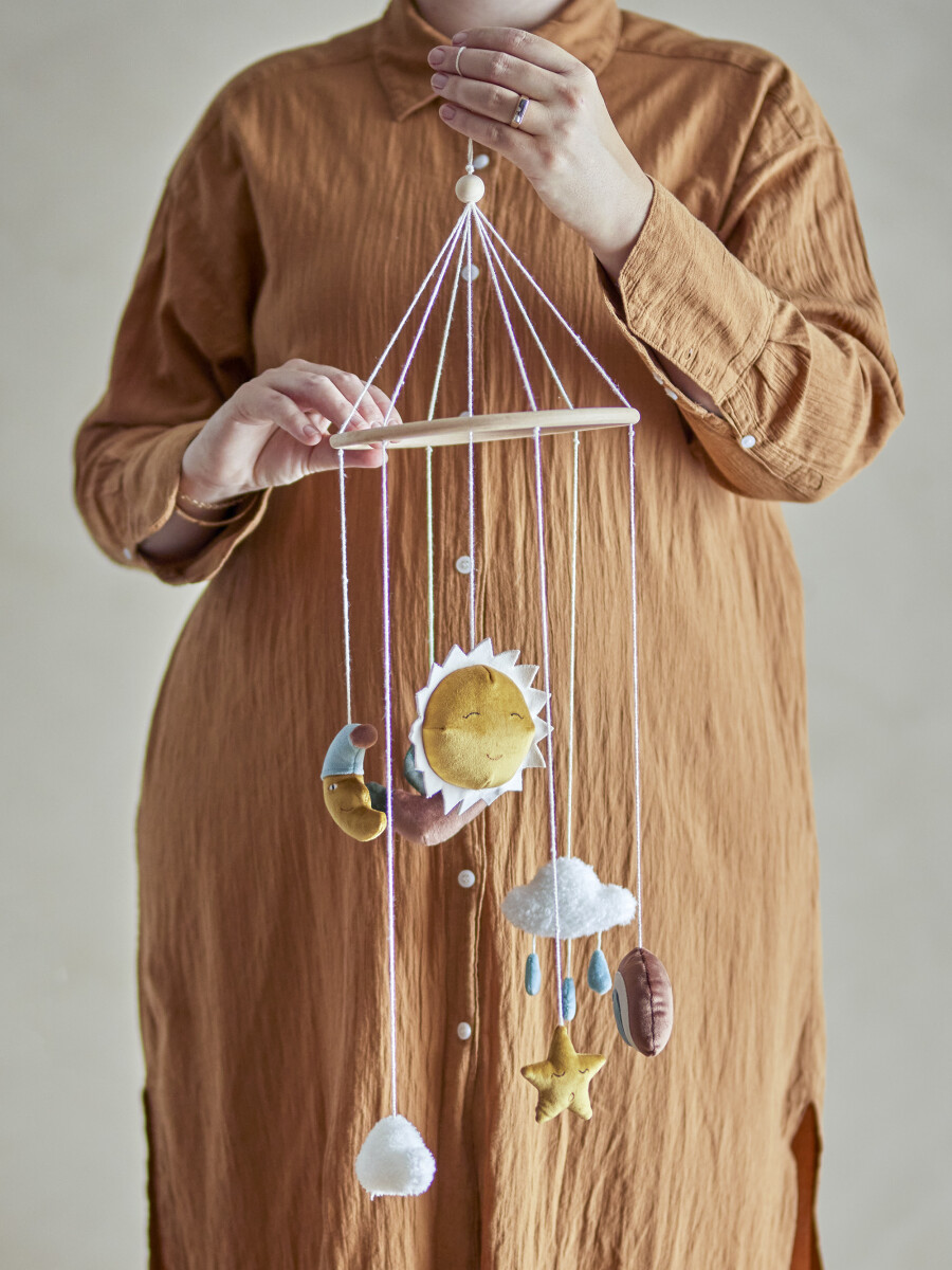 Bloomingville Mini - Vigge Uro - Sol Og Måne - Brun - Polyester