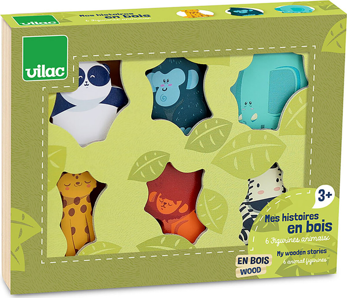 Vilac - Dyrefigurer I Træ - 6 Stk