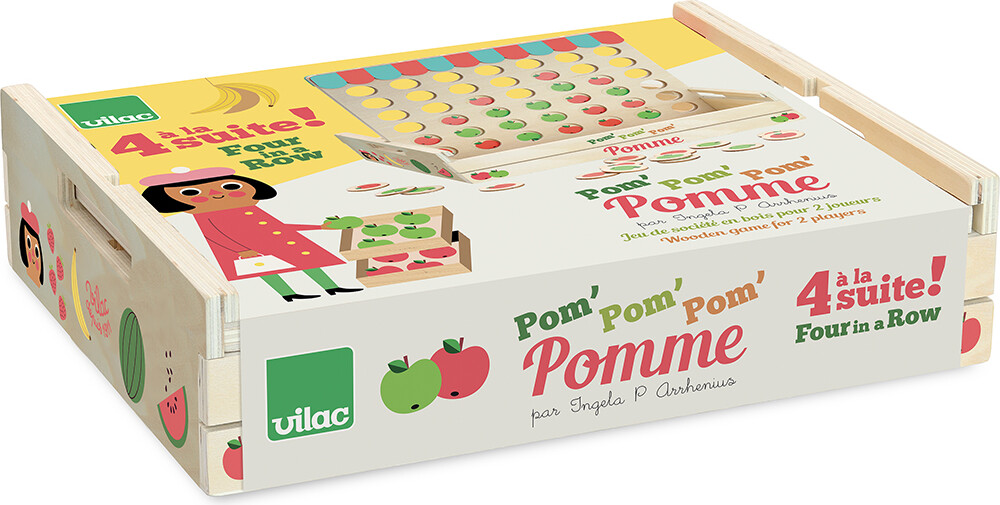 Vilac - Fire På Stribe Spil - Træ - Æbler