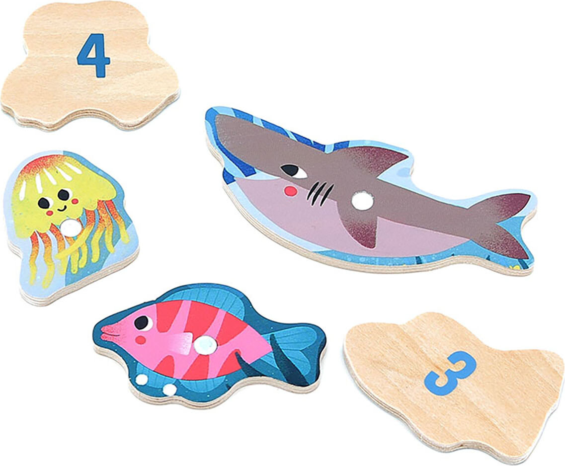 Vilac - Fiskespil Med Magneter - Havets Dyr - Træ