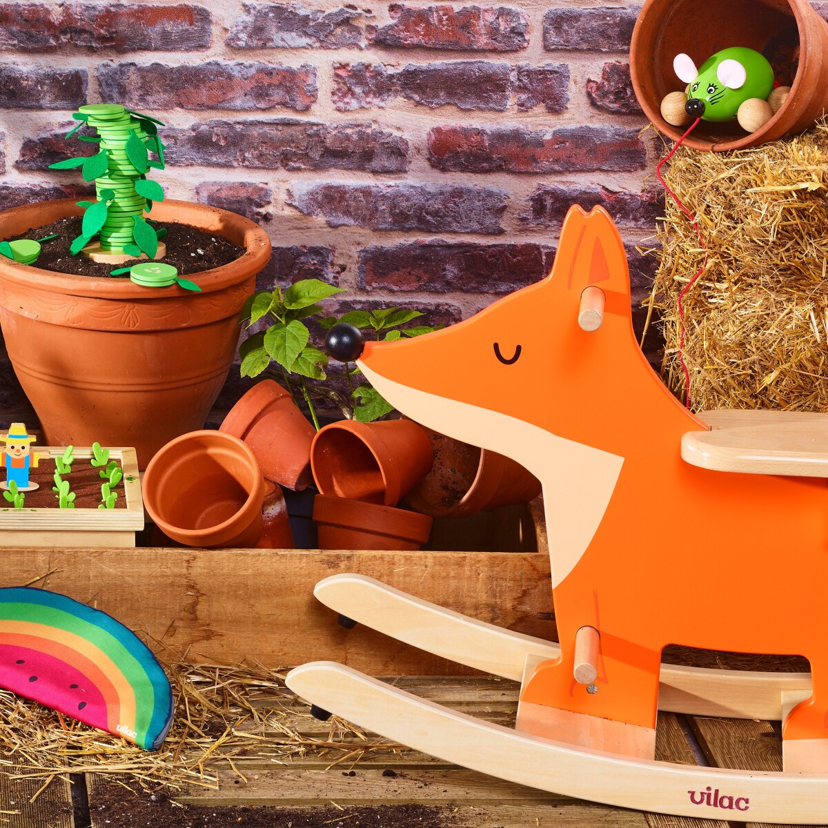 Vilac - Gyngehest I Træ - Ræv - Af Andy Westface