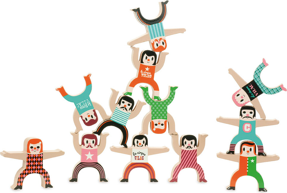 Vilac - Akrobater Stablespil - Træ - Ingela Arrhenius - 12 Dele