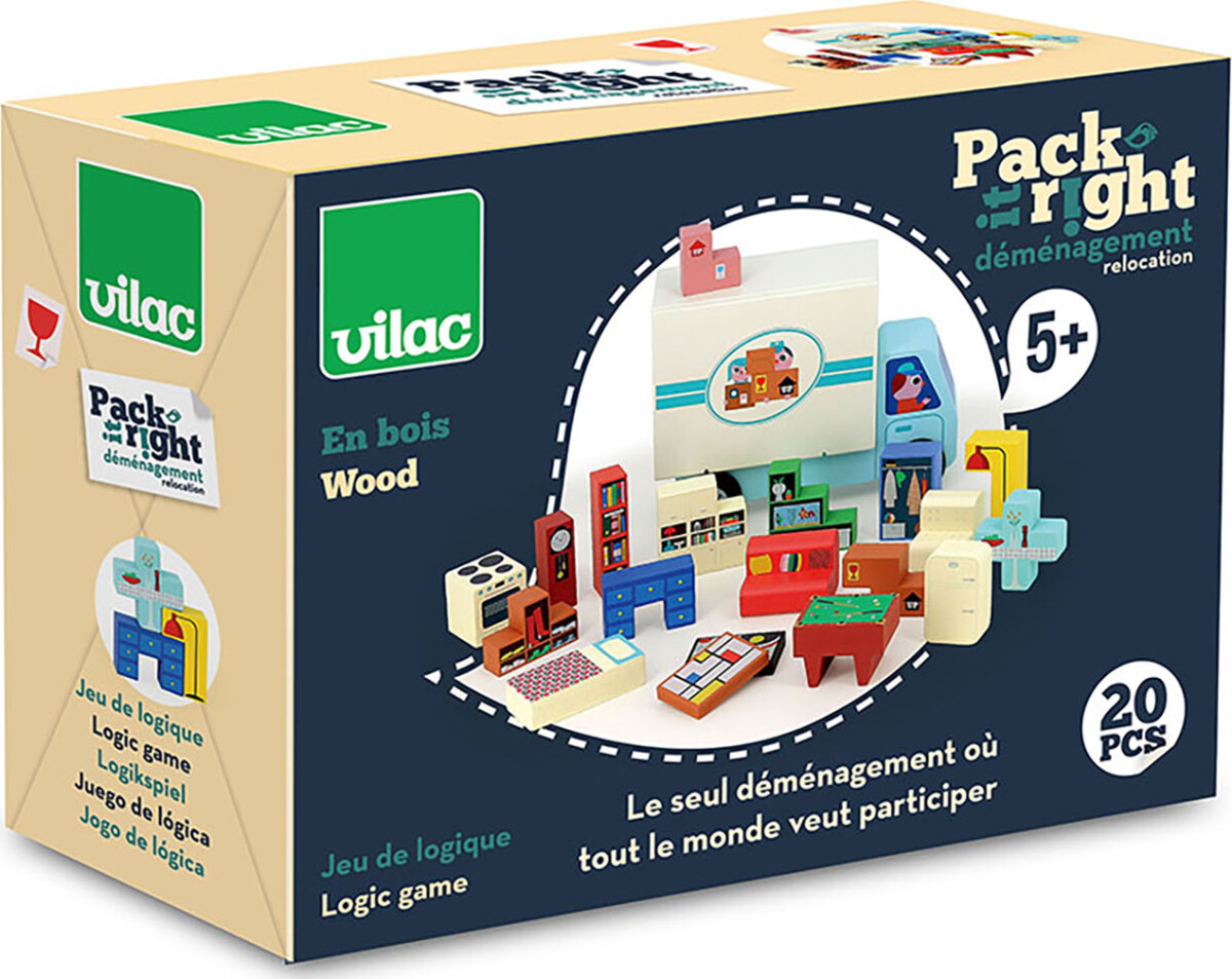 Vilac - Logik Spil Til Børn - Flyttevogn - 19 Brikker