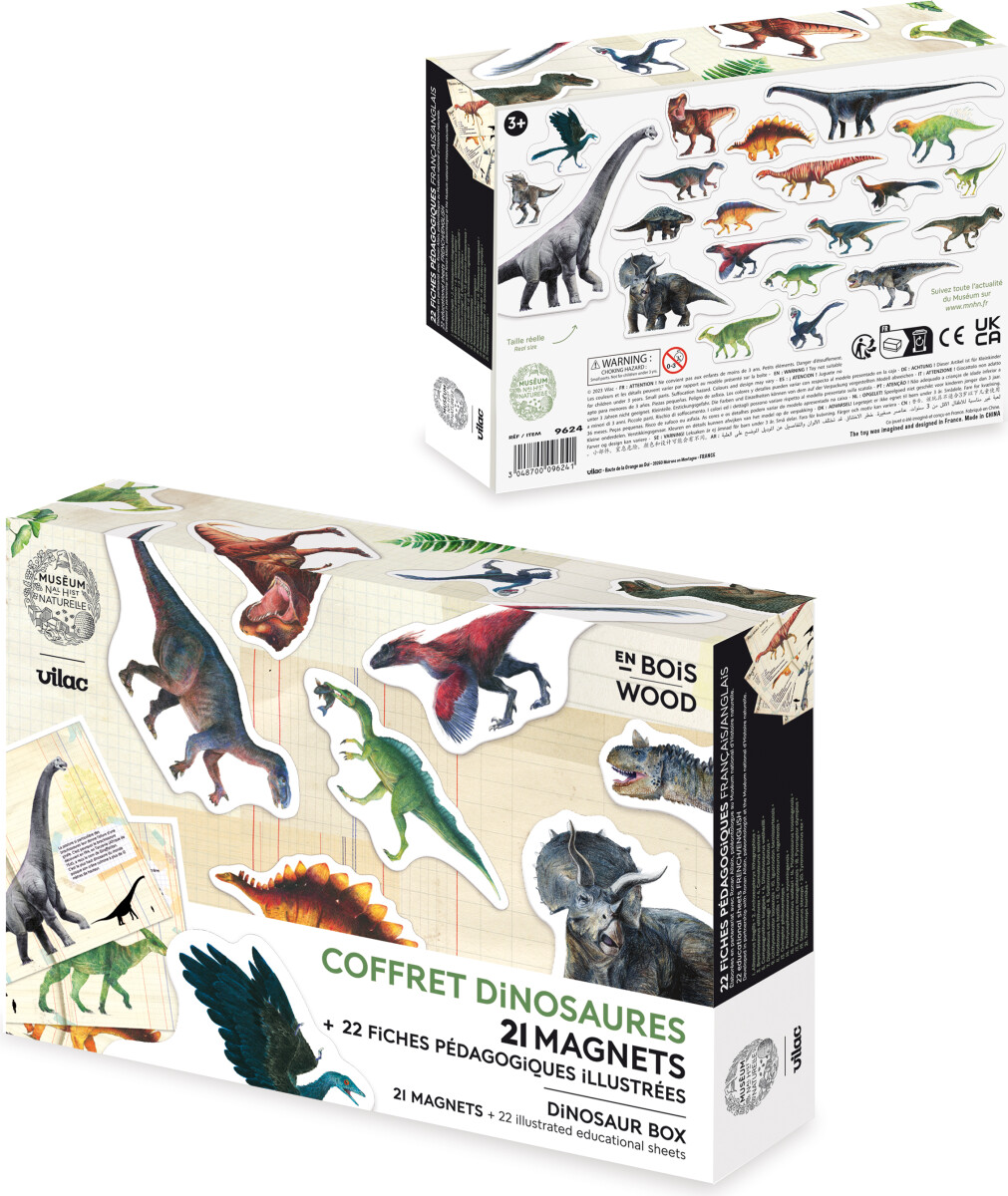 Vilac - Dinosaur Magneter - Naturhistorisk Museum - Træ - 21 Stk