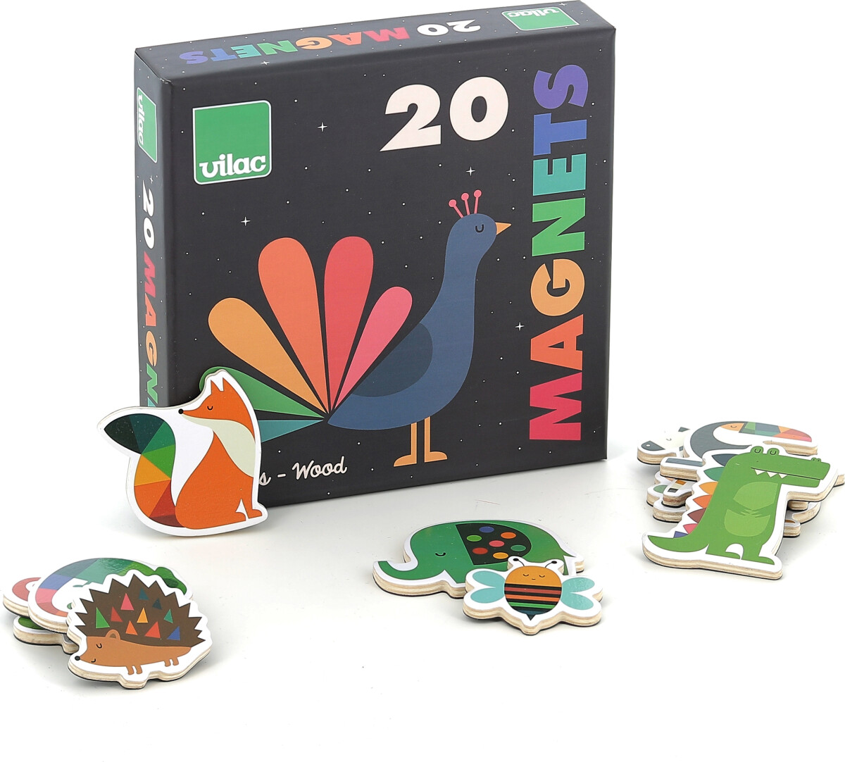 Vilac - Magneter Med Dyr - Andy Westface - Træ - 20 Stk