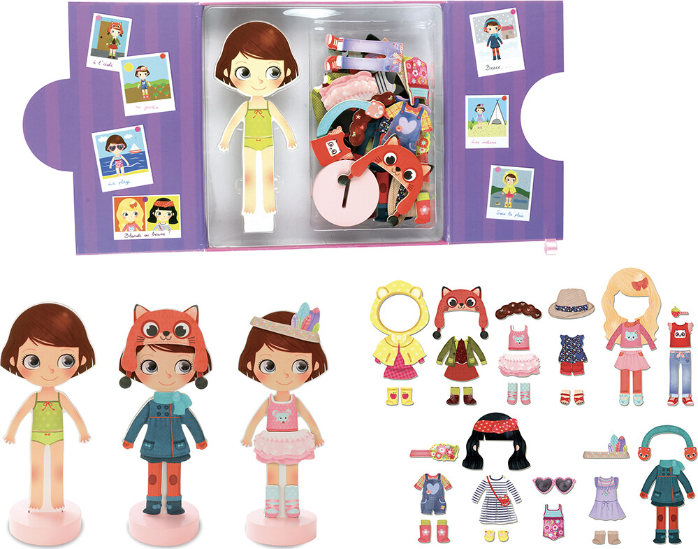 Vilac - Påklædningsdukke I Træ - Magnetisk - 42 Dele