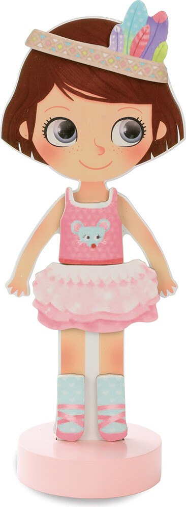 Vilac - Påklædningsdukke I Træ - Magnetisk - 42 Dele