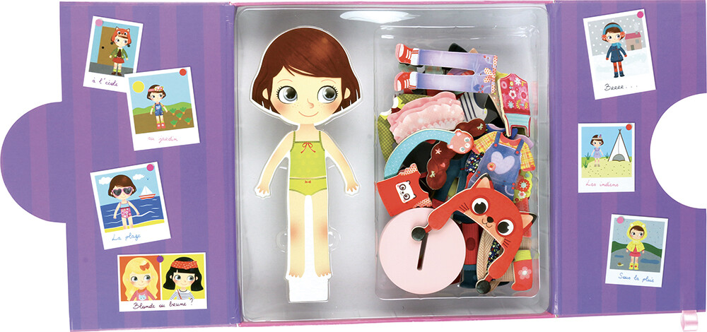 Vilac - Påklædningsdukke I Træ - Magnetisk - 42 Dele