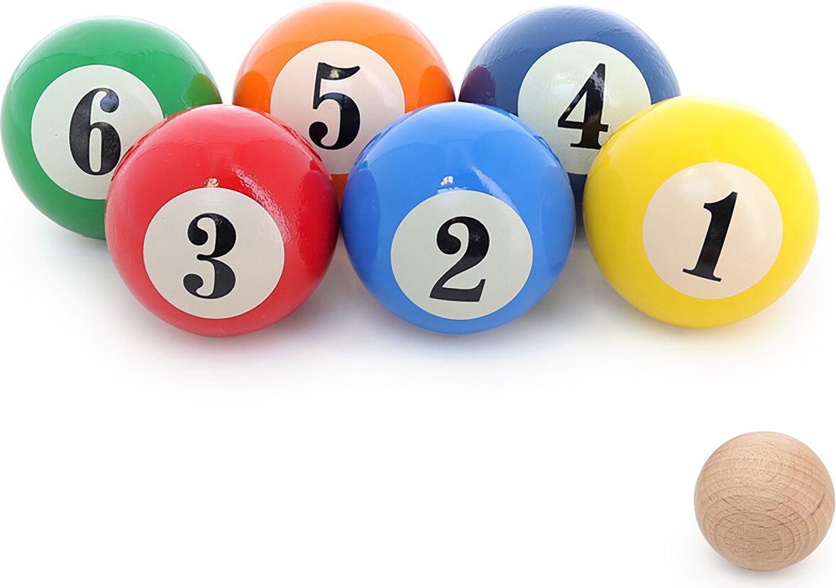 Vilac - Petanque Sæt I Træ - Billard - 6 Kugler Og 1 Gris
