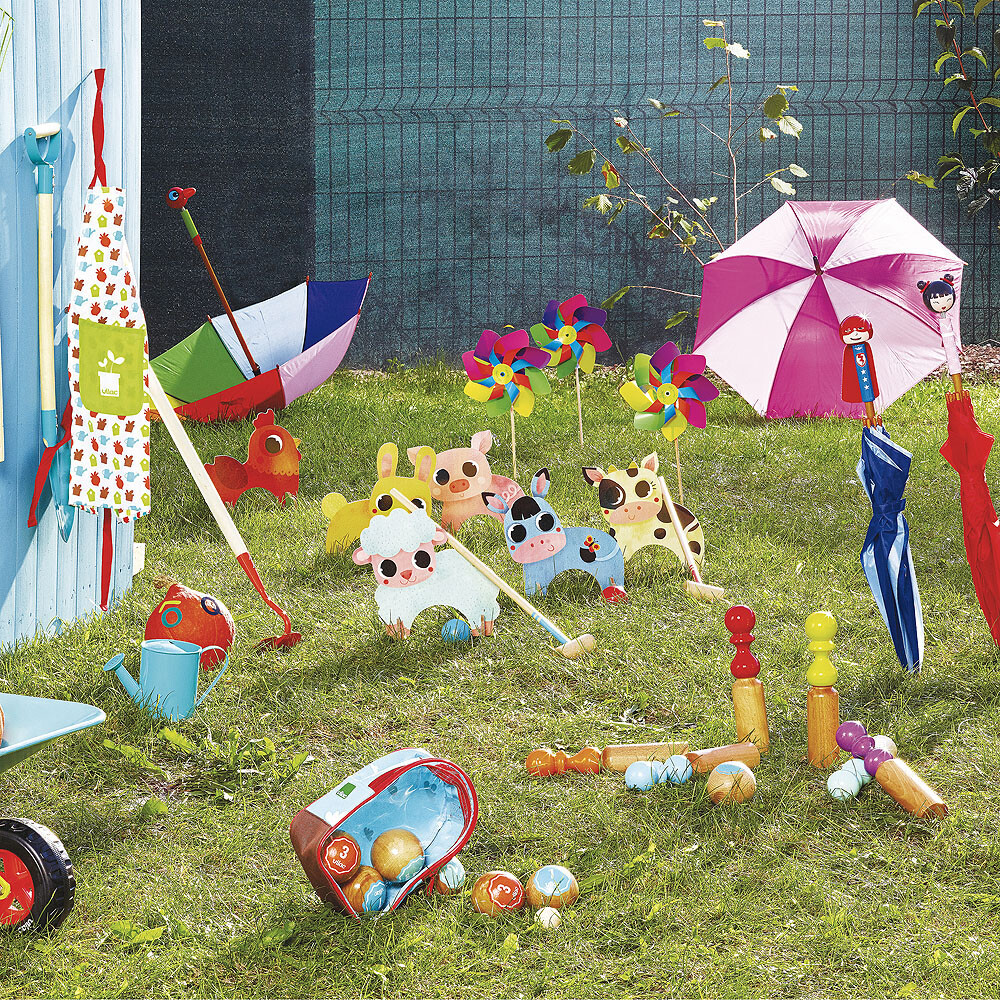 Vilac - Petanque Spil I Træ - Retro - Sæt Med 6 Kugler