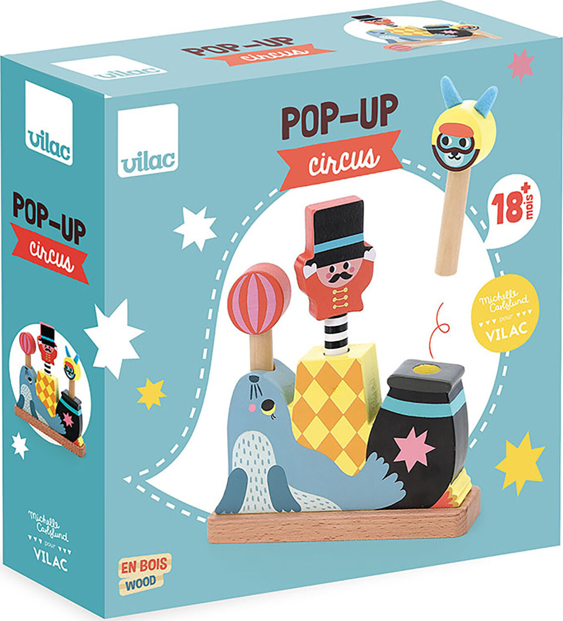 Vilac - Pop Up Legetøj - Cirkus - Træ
