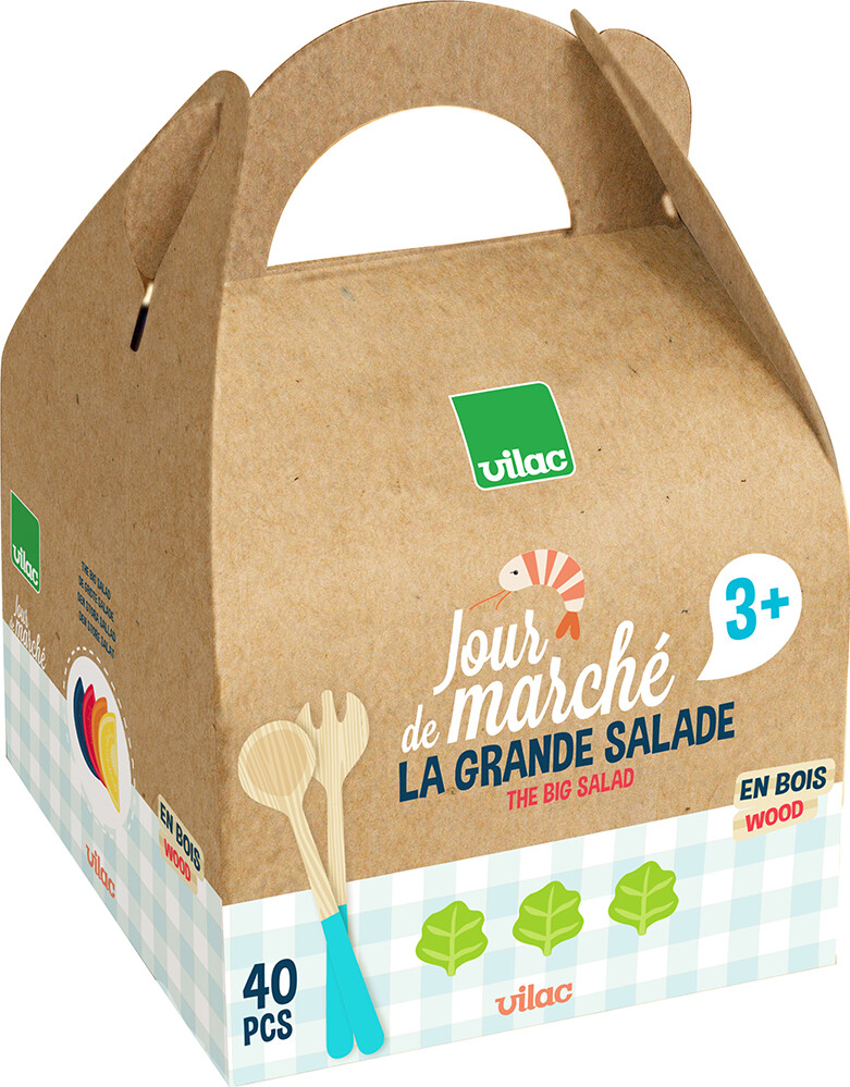 Vilac - Legemad I Træ - Salatskål - 40 Dele